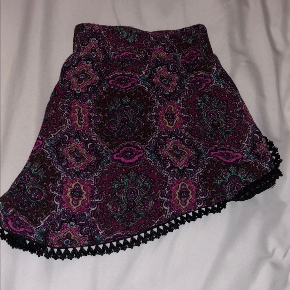 Purple patterned shorts